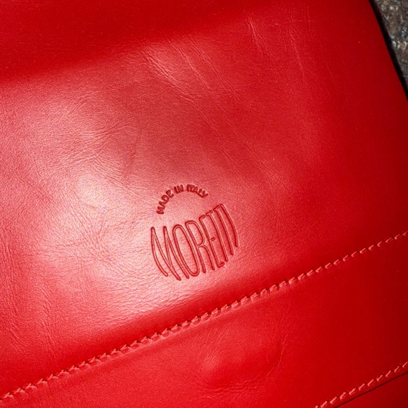 Handmade Italian Red Leather Crossbody Bag - Made in Italy - Picture 4 of 5